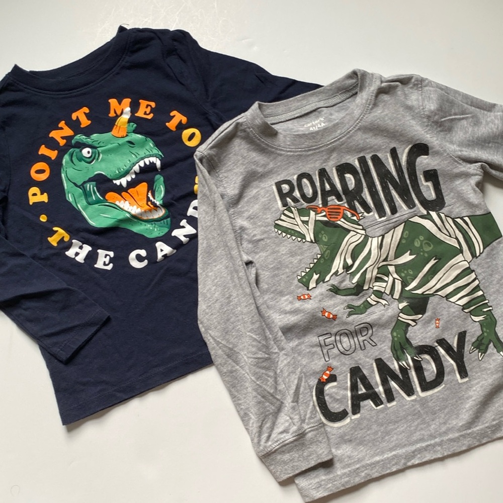 4T Long Sleeve Dinosaur Halloween Bundle